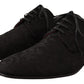 Elegant Black Jacquard Derby Shoes