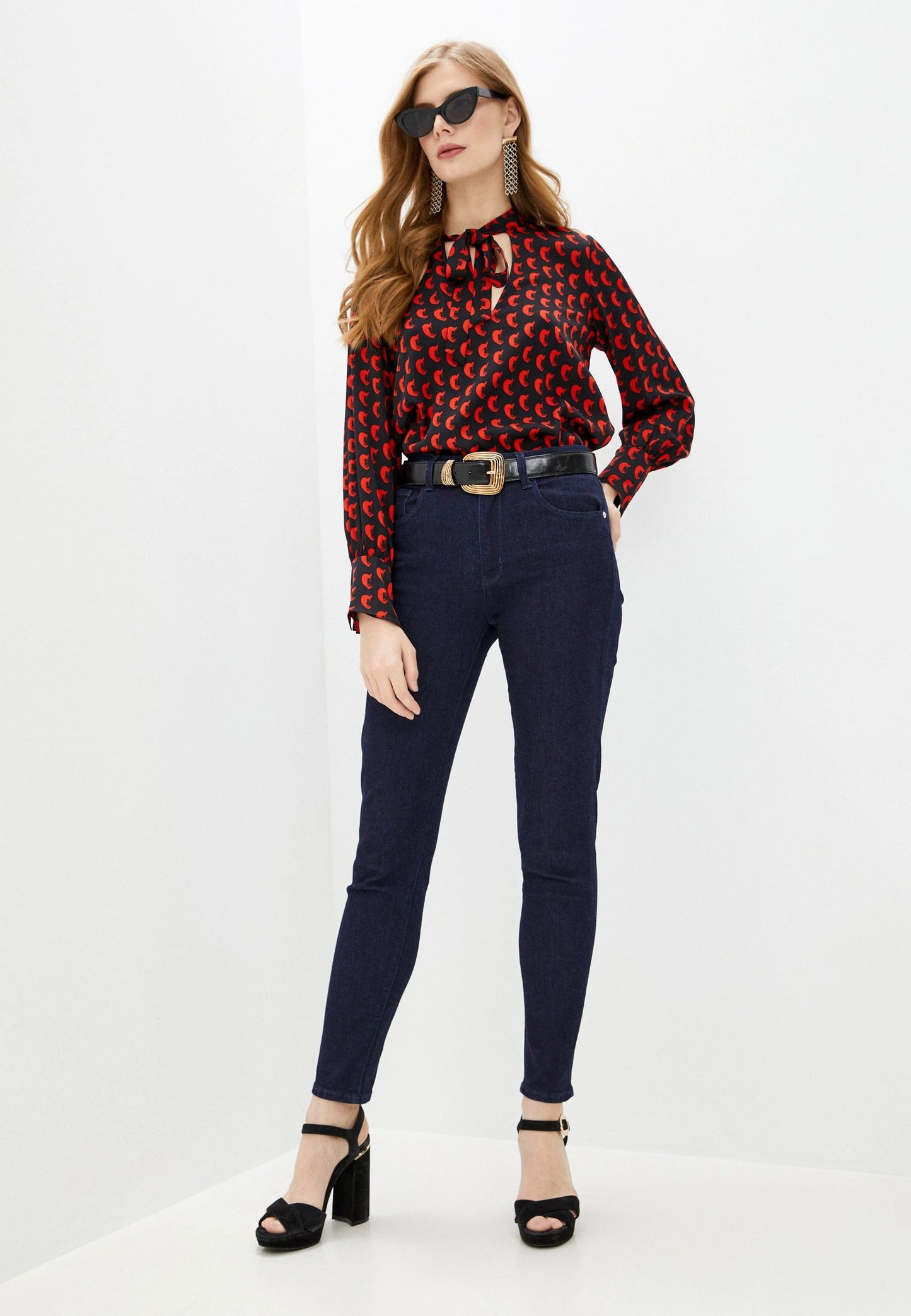 Blue Cotton Women Jeans