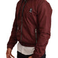 Maroon Luxury Zip Sweater with Hood