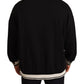 Embroidered Crown & Cross Black Sweater