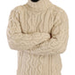 Off White Alpaca Wool Turtleneck Sweater