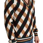 Checkered V-Neck Cashmere Sweater