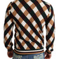 Checkered V-Neck Cashmere Sweater