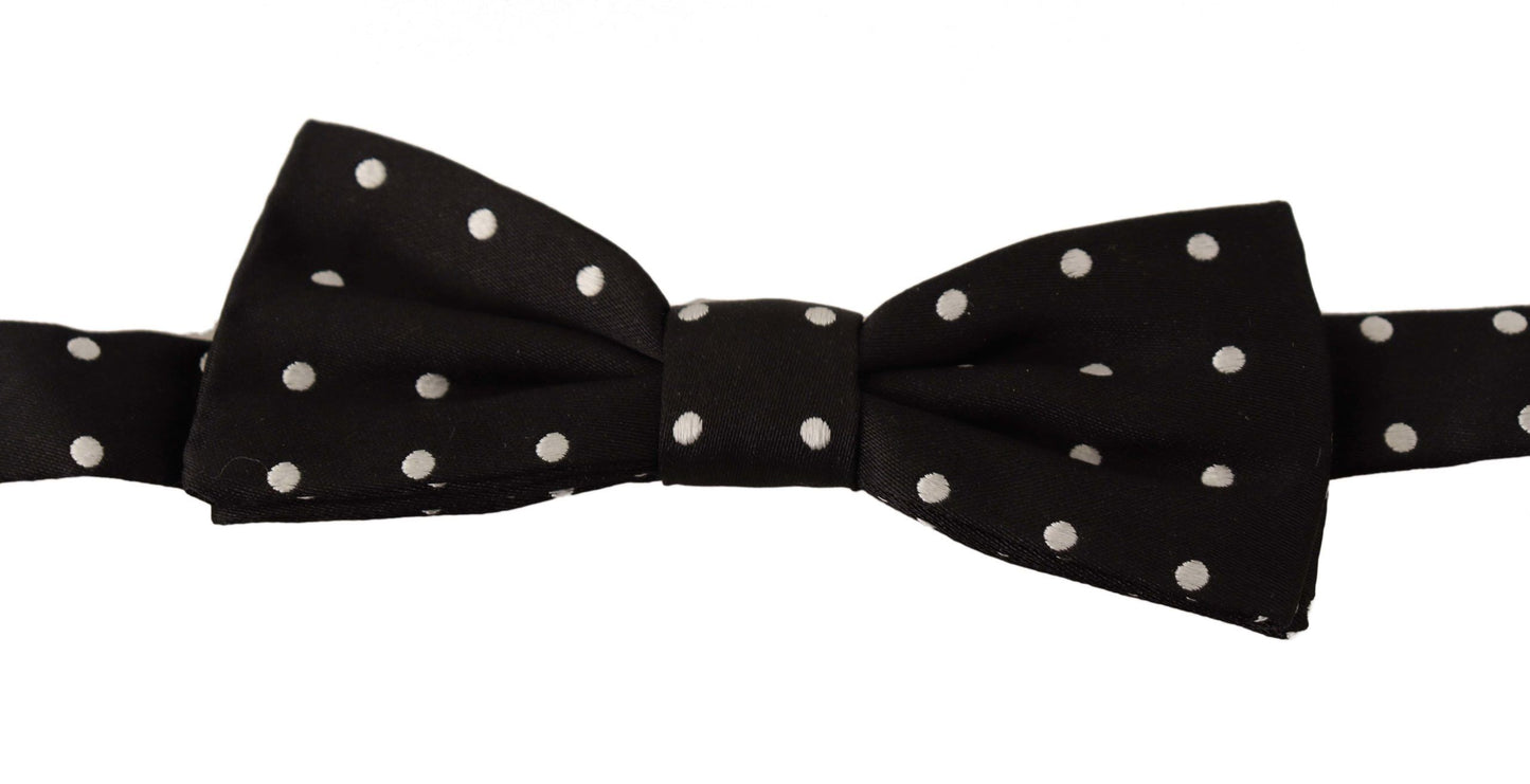 Elegant Polka Dot Silk Bow Tie