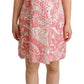 Pink Floral Jacquard Pleated Sheath Dress