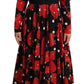 Elegant Sicily Print Flared Midi Dress