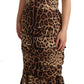 Silk Blend Leopard Print Midi Dress