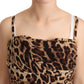 Silk Blend Leopard Print Midi Dress