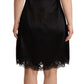 Elegant Satin Lace Detail Cocktail Dress