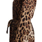 Elegant Leopard Silk Robe Top