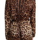 Elegant Leopard Silk Robe Top