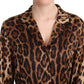 Elegant Leopard Silk Robe Top