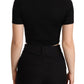Elegant Cashmere-Silk Cropped Polo Top