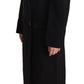 Elegant Double Breasted Black Trench Coat