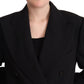 Elegant Double Breasted Black Trench Coat