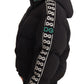 Luxurious Black Puffer Jacket with Logo Ribbons