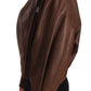Chic Brown Leather Biker Jacket