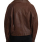 Chic Brown Leather Biker Jacket