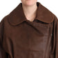 Chic Brown Leather Biker Jacket