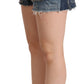 Elegant High-Waisted Blue Denim Shorts