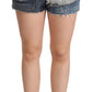 Elegant High-Waisted Blue Denim Shorts