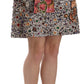 Silver Embellished High Waist Mini Skirt