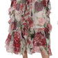 Luxurious High Waisted Floral Silk Skirt