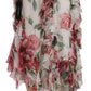 Luxurious High Waisted Floral Silk Skirt