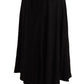 Black High Waist Pleated Midi Skirt