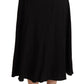 Black High Waist Pleated Midi Skirt