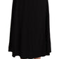 Black High Waist Pleated Midi Skirt