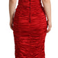 Elegant Satin Midi Bareback Dress