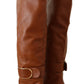 Elegant Brown Leather High Boots for Her