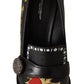 Elegant Black Leather Pumps with Appliques