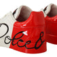 Elegance Unleashed: White and Red Lace-Up Sneakers