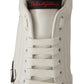 Elegance Unleashed: White and Red Lace-Up Sneakers