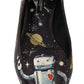 Elegant Outer Space Print Flat Loafers