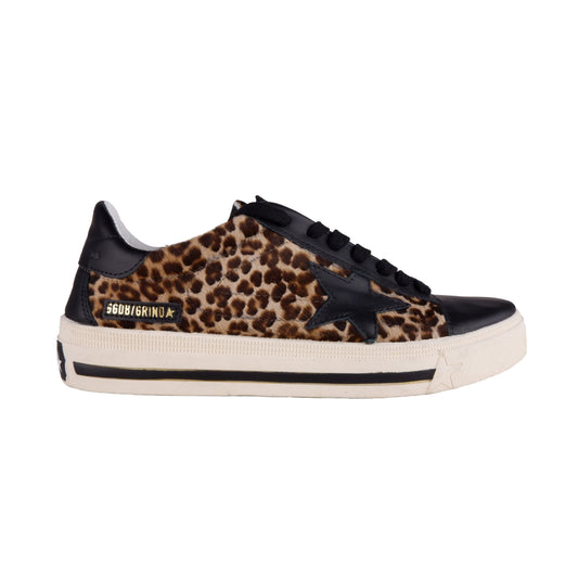Black Leather Women Sneaker