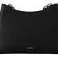 Elegant Black Grainy Leather Shoulder Bag