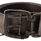 Elegant Dark Brown Leather Belt