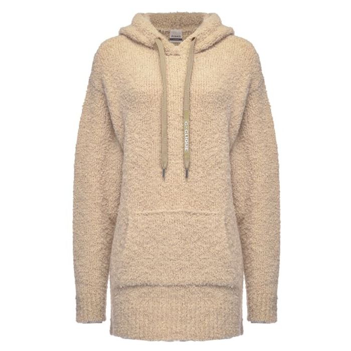 Beige Wool Blend Hooded Sweatshirt