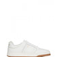 Sleek White Calf Leather Low-Top Sneakers