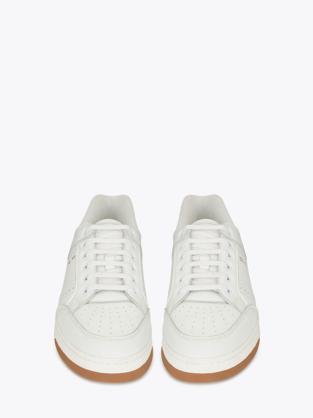 Sleek White Calf Leather Low-Top Sneakers