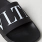 Elegant Black & White Valentino Slides Sandals