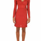 Radiant Ribbed Lurex V-Neck Dress with Belt