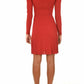 Radiant Ribbed Lurex V-Neck Dress with Belt
