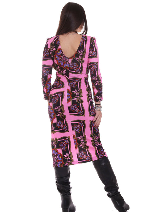 Pink Viscose Women Dress