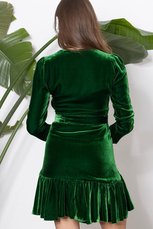 Green Velvet Women Dress