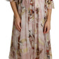 Elegant Pink Angel Print Midi Dress