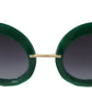 Elegant Gradient Gold Green Sunglasses